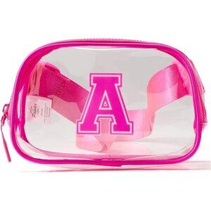 Women;s Clear Small Belt Bag with Nylon Fabric Trim - Perfect for Game Day,